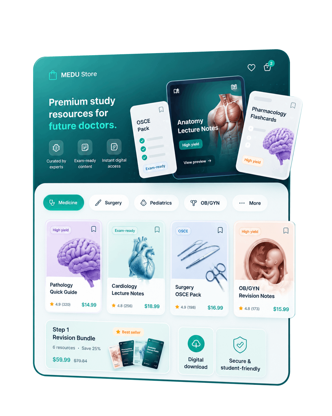 Medu Store medical study resources preview